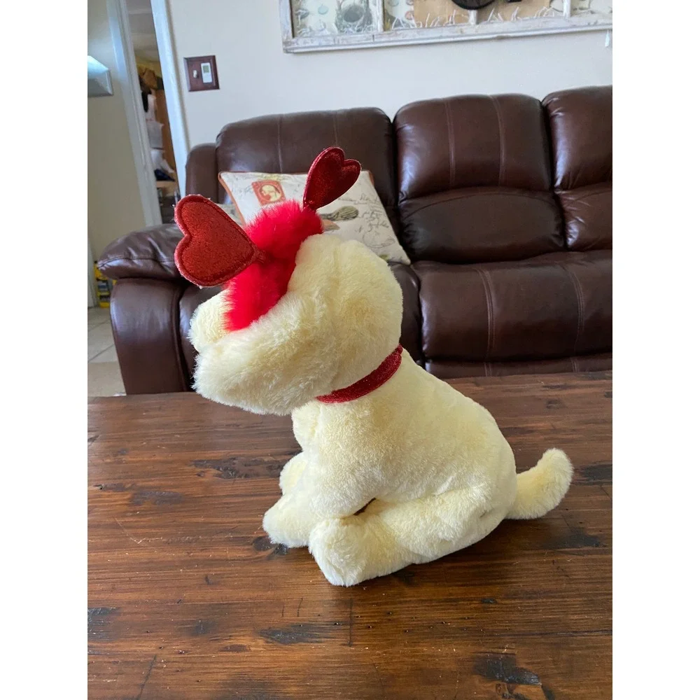 FAO Schwarz Valentine Golden Retriever Plush Dog‎ Red Heart Headband 59781A23290